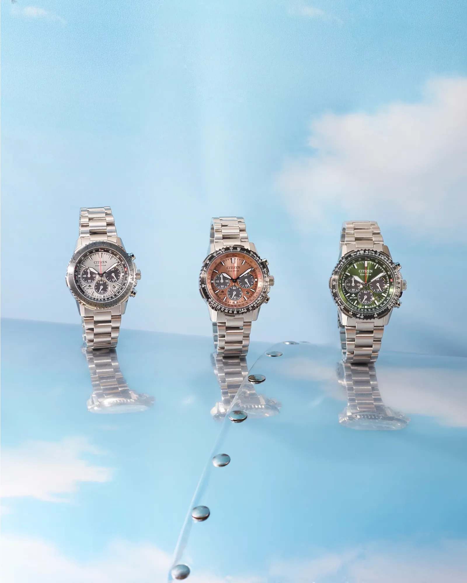 Citizen Promaster Air Chronograph | Black IP & Dial Verde Degradado | CA4664-60W