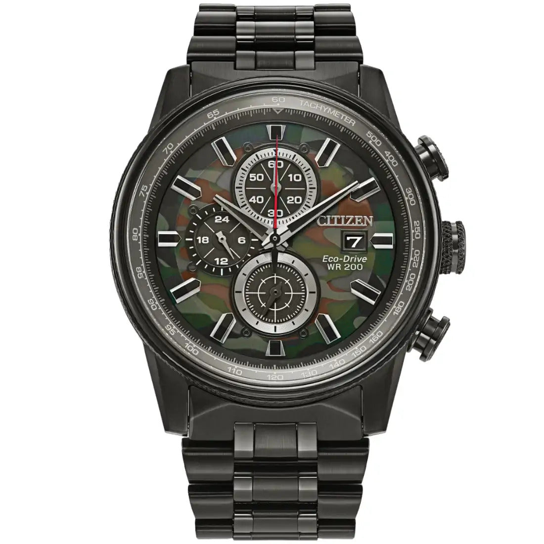 Citizen Nighthawk Chronograph | Acero Black IP & Dial Camuflaje | CA0805-53X