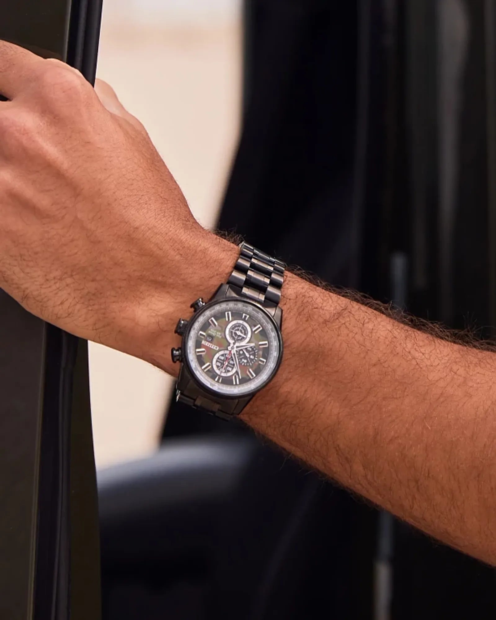 Citizen Nighthawk Chronograph | Acero Black IP & Dial Camuflaje | CA0805-53X