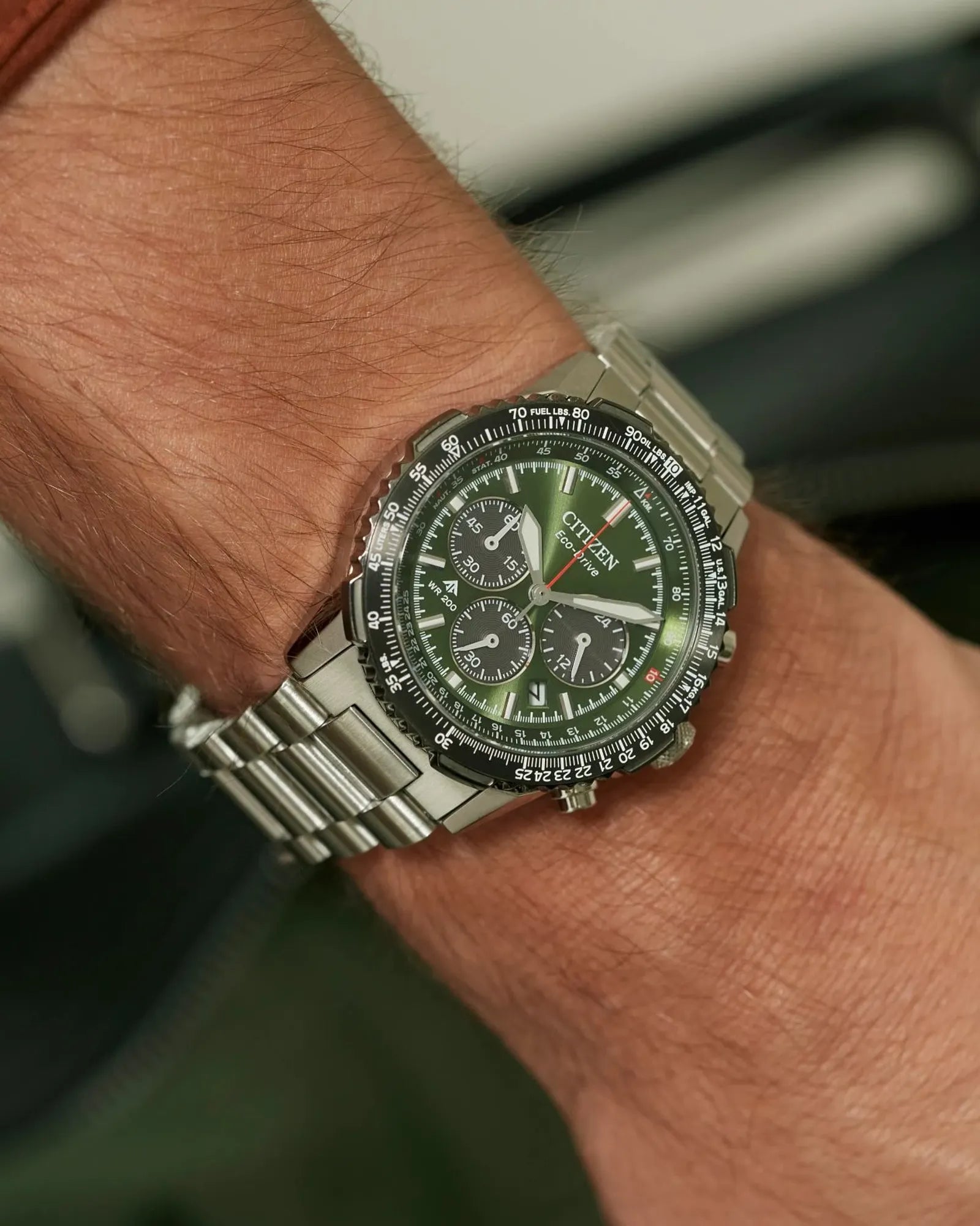 Citizen Promaster Air Chronograph | Black IP & Dial Verde Degradado | CA4664-60W