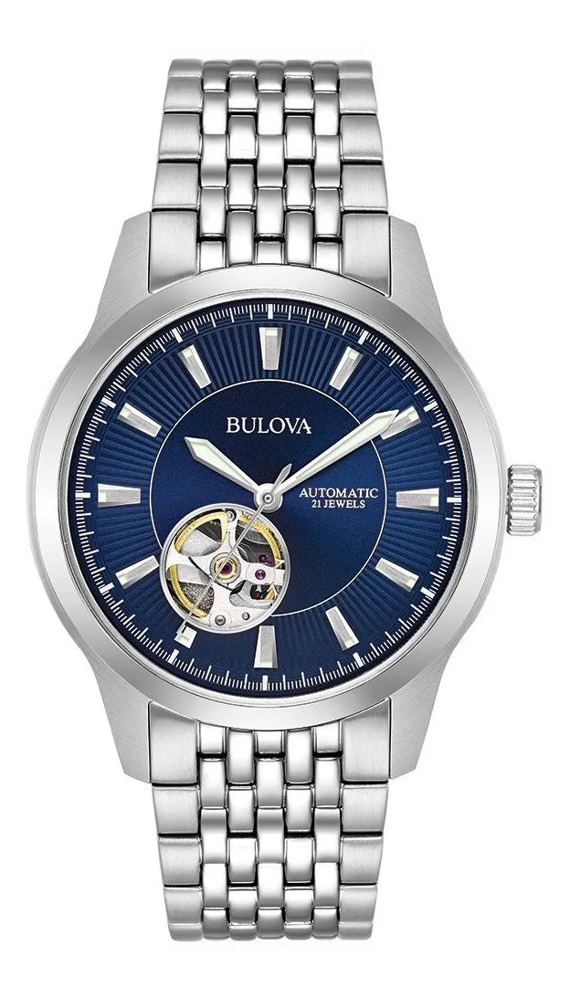 Bulova Classic Automatic | Corazón Abierto & Dial Azul Profundo | 96A189